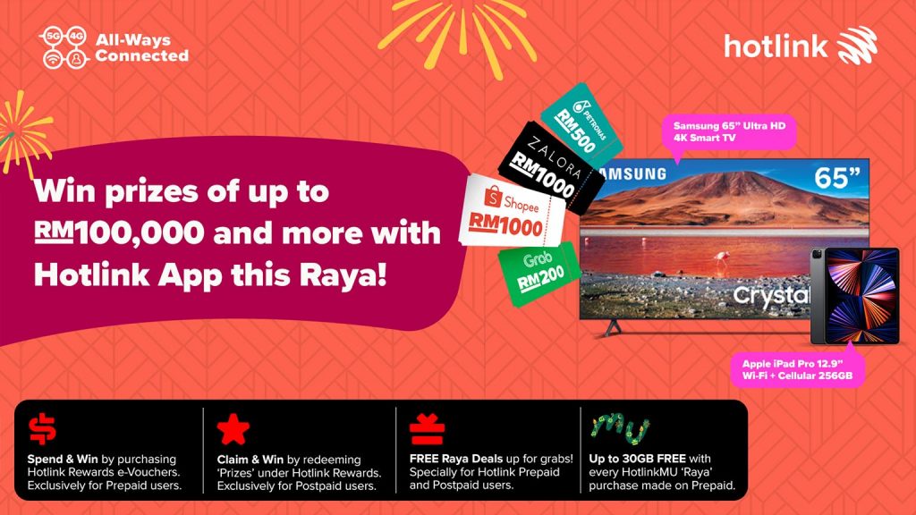 Enjoy deals and rewards with the new Maxis Hotlink App during this Raya 1