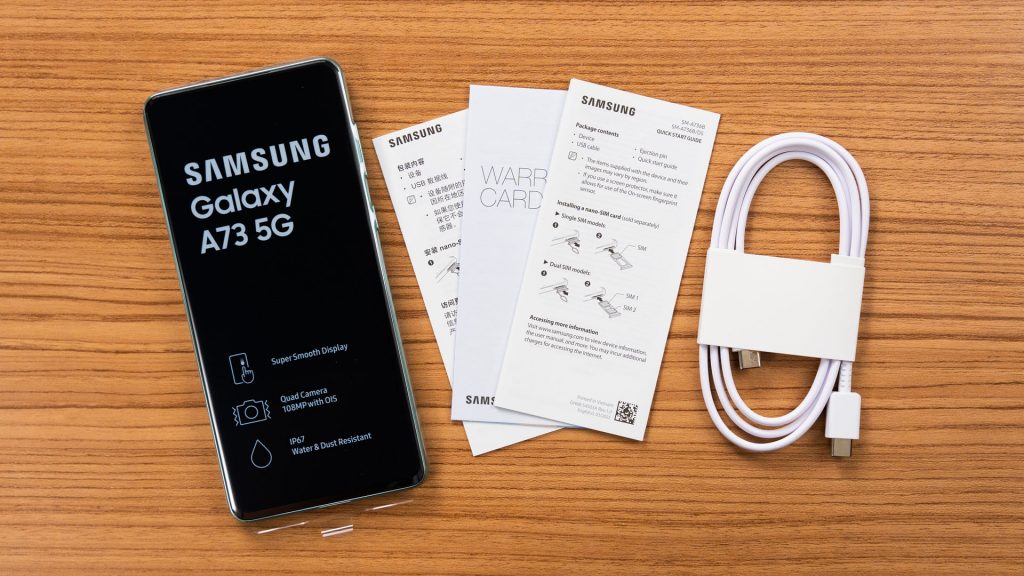 Samsung Galaxy A73 5G unboxing