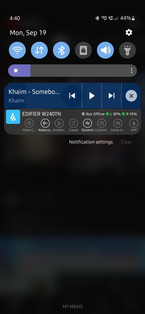 Edifier W240TN Connect App Home Screen