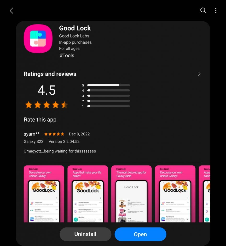 Samsung Good Lock Galaxy Store