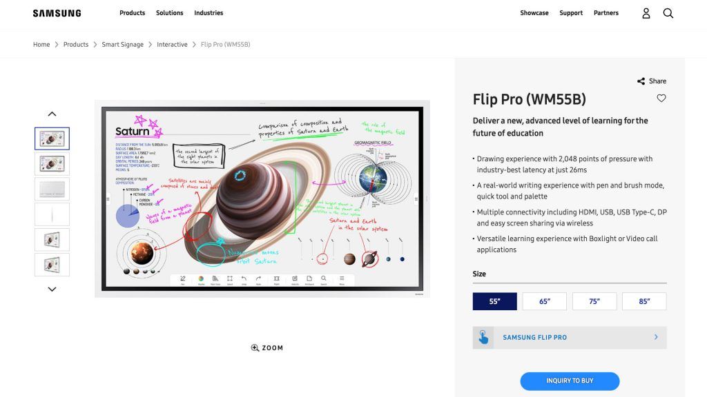 Samsung Flip Pro 55-inch WM55B