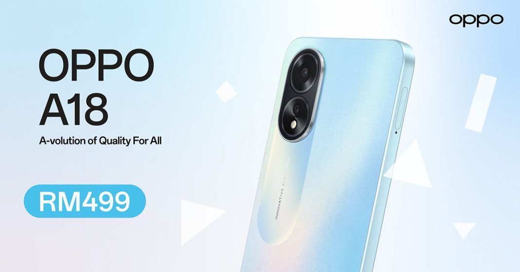 OPPO A18 smartphone Malaysia price featured