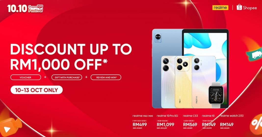 realme 10.10 Festival Shopee and Lazada 2023 Malaysia featured realme 10.10 Festival Shopee and Lazada 2023 Malaysia featured