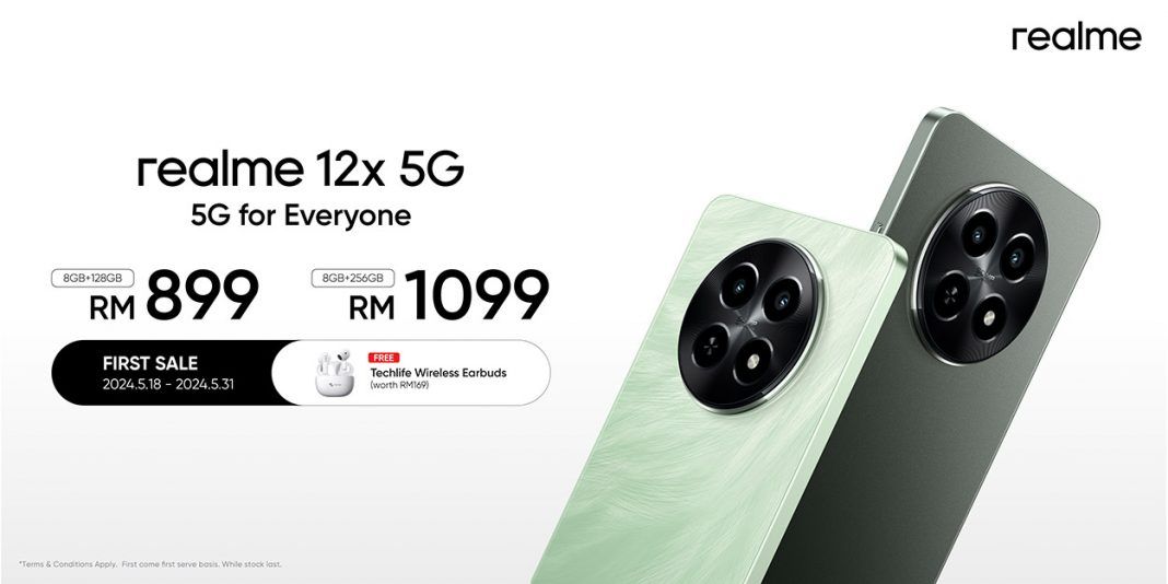 realme 12x 5G smartphone Malaysia price featured