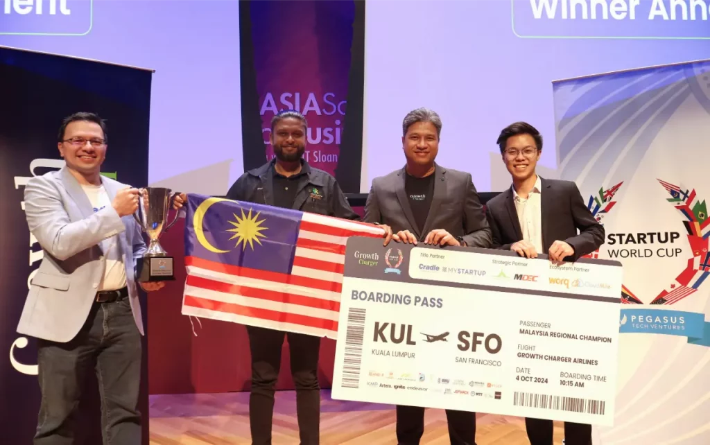 [L-R] Cradle Fund Group CEO, Norman Matthieu Vanhaecke; Midwest Composites CEO, Sethu Raaj; Growth Charger Director, Iskandar Shafi’i; Pegasus Tech Ventures Investor, Yonathan Vincent Xavier.