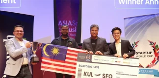 [L-R] Cradle Fund Group CEO, Norman Matthieu Vanhaecke; Midwest Composites CEO, Sethu Raaj; Growth Charger Director, Iskandar Shafi’i; Pegasus Tech Ventures Investor, Yonathan Vincent Xavier.