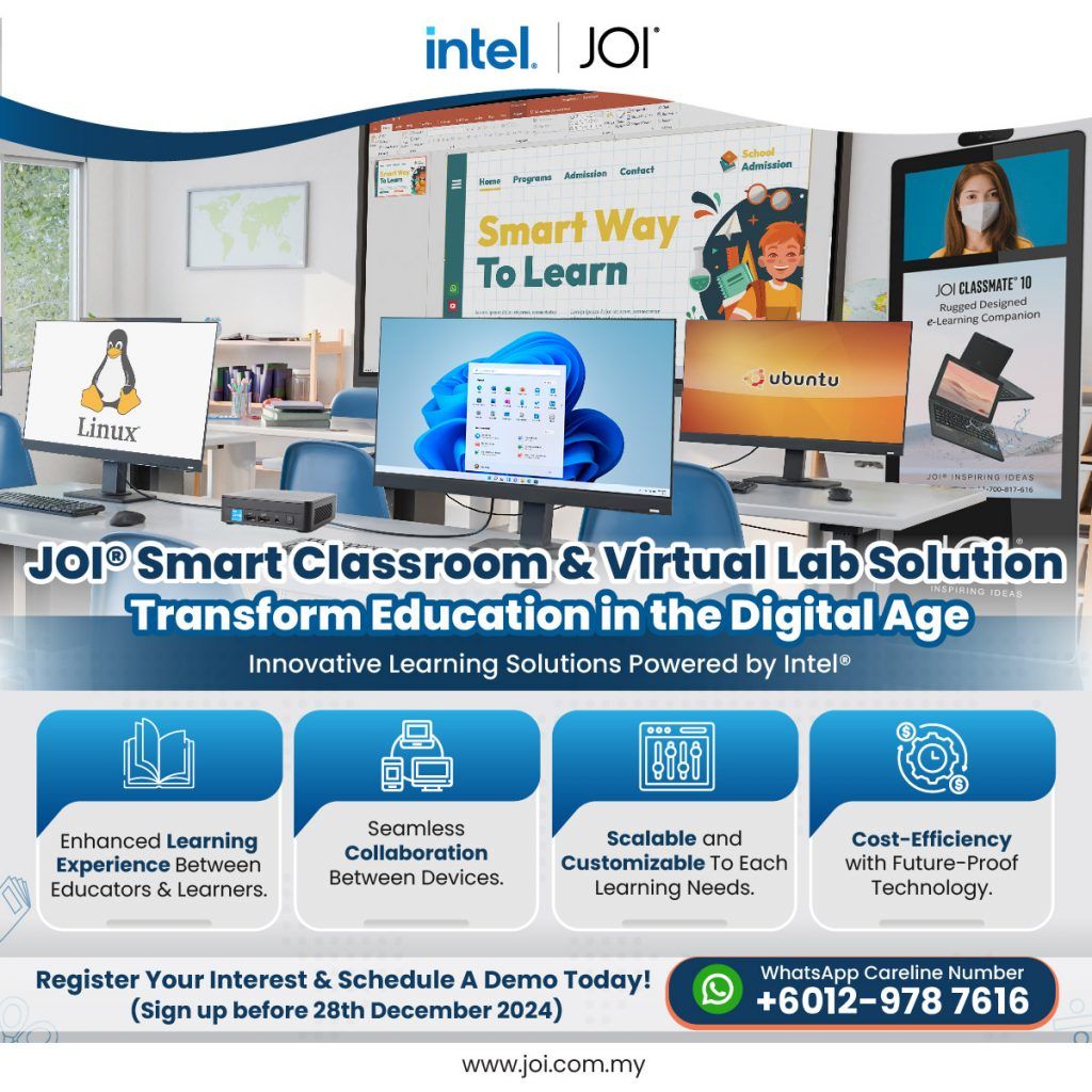 Full suite of digital education-ready equipment is as easy as owning the JOI® Smart Classroom and JOI® Virtual Lab Solutions 1