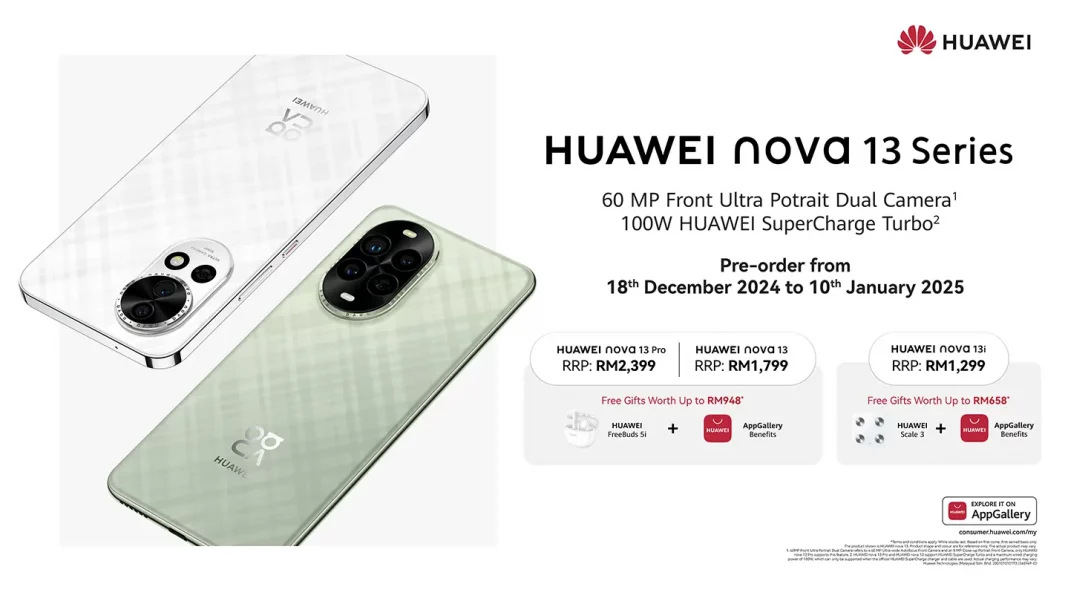 HUAWEI nova 13 Series smartphones pre-order price Malaysia featured