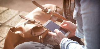 person using android smartphone
