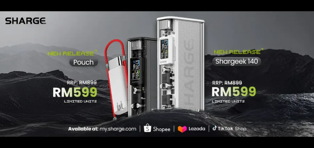 SHARGE Shargeek140 and Pouch power banks launched Malaysia price featured