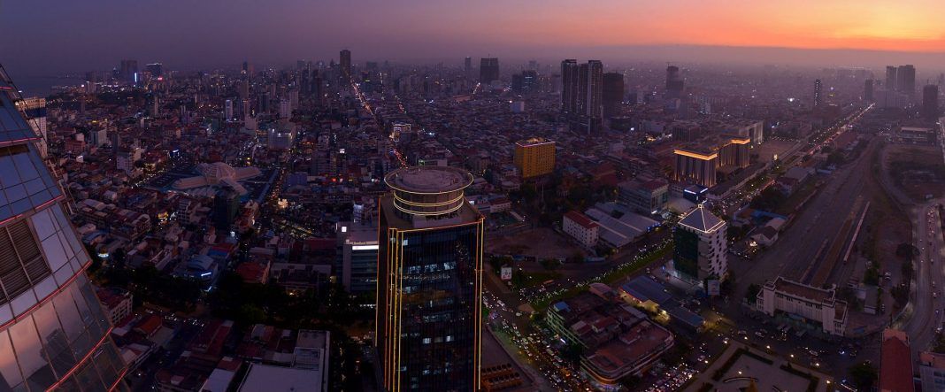 aerial view of city buildings