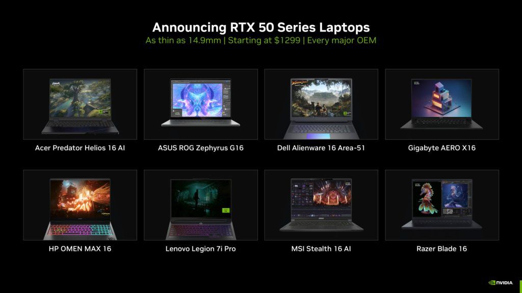 NVIDIA RTX 50-series laptop GPUs bring power savings alongside new graphical features 6