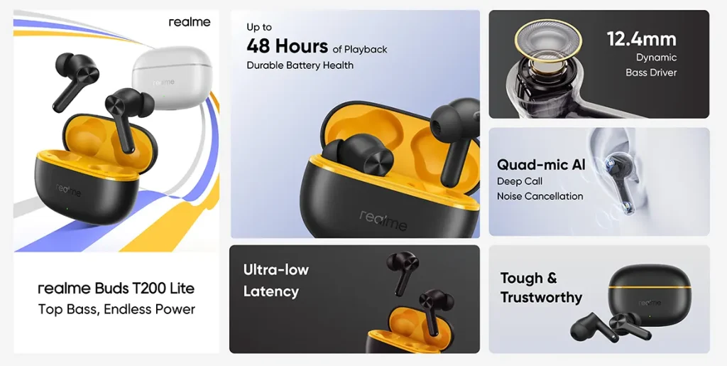 realme Buds Air 7 and Buds T200 Lite earbuds Malaysia price 2