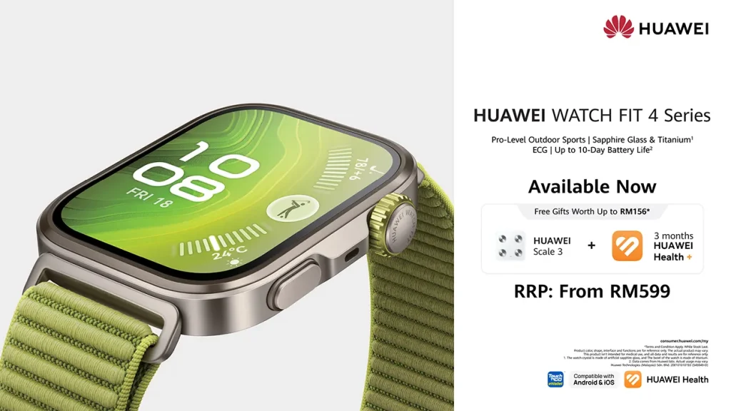 HUAWEI WATCH FIT 4 Series smartwatches Malaysia price featured