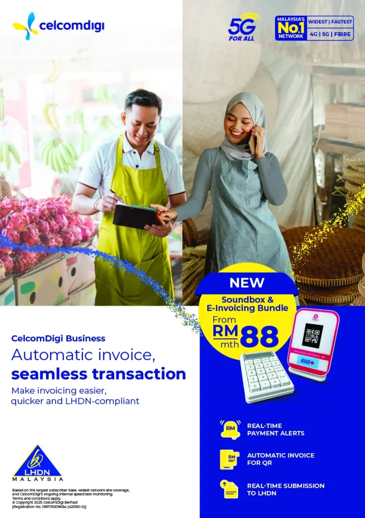CelcomDigi now offers a device does both e-invoicing and payment confirmation at RM88 per month 1