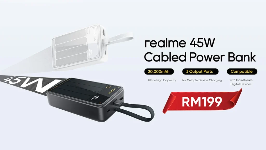 realme Watch 5 Buds T200 45W Cabled Power Bank 3
