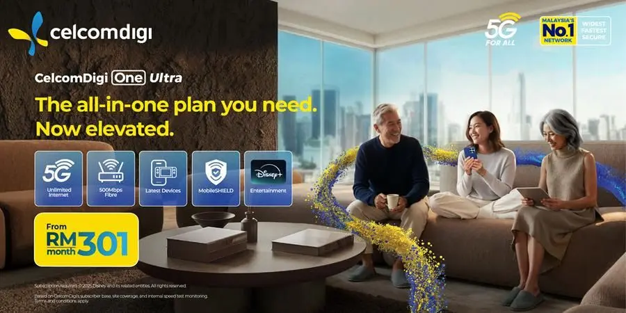 CelcomDigi revamps ONE plan with 2-tier offerings packing faster fibre, unlimited 5G, and Disney+ for digital households 1