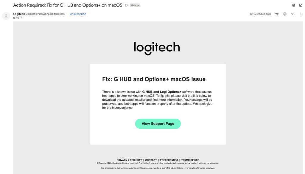 This is not a scam: Logitech on Mac, please download this now 1