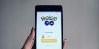 pokemon go application on smartphone screen