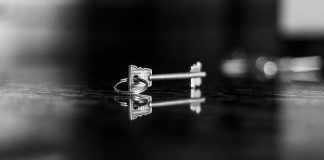 elegant black and white key reflection art
