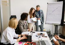 people discussing in a conference room