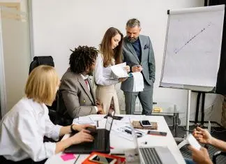 people discussing in a conference room