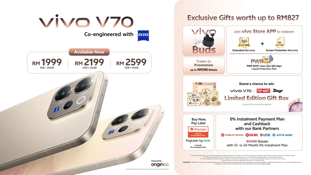 vivo Malaysia kicks off first sales campaign for vivo V70 with rebates, instalment plans, and gifts worth up to RM827 1