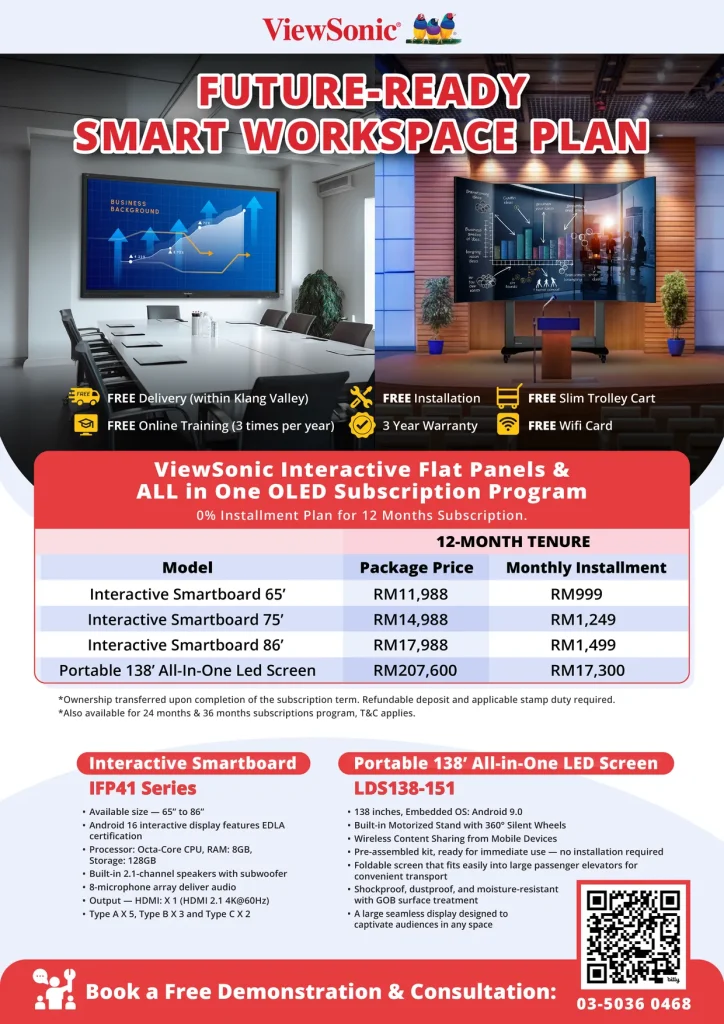 Viewsonic rolls out smart workspace subscription plan in Malaysia to cut upfront costs 1