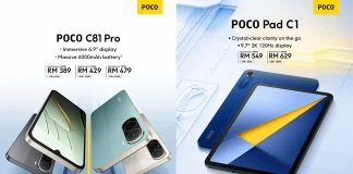 POCO C81 Pro Pad C1 launched Malaysia price featured