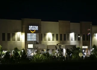 amazon concrete building during night time