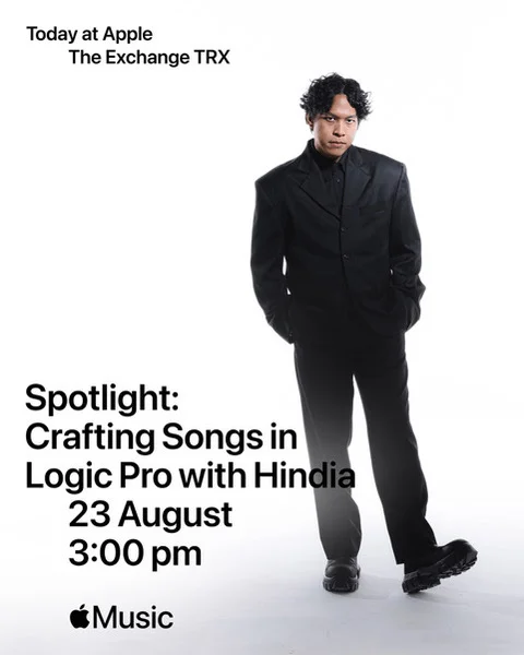Apple Malaysia is bringing Indonesian singer-songwriter Hindia to TRX to showcase how he craft pieces using Logic Pro 3