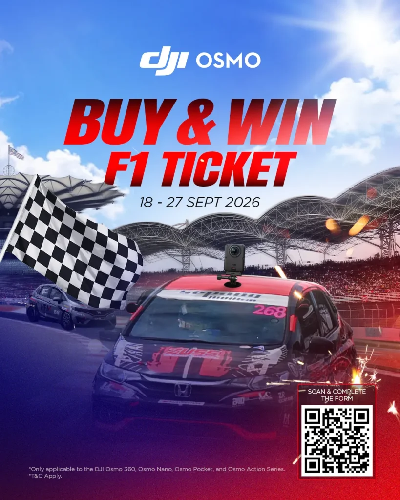 Tickets for the upcoming F1 could be yours - Just get the DJI Osmo 360 II to stand a chance to win 1