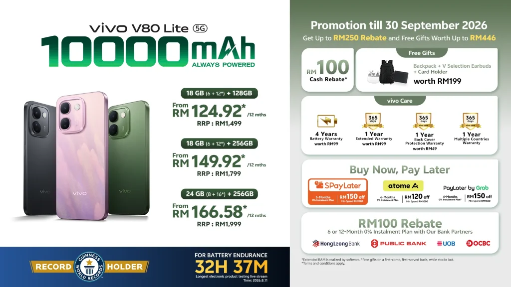 First Sale for the vivo V80 Lite 5G officially kicks off in Malaysia 1
